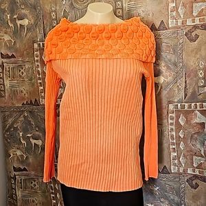 Pina Rossi fine knit ribbed long sleeve sweater